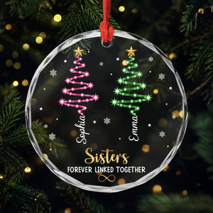Brothers & Sisters Forever Linked Together Glass Ornament - Personalized Christmas Gifts