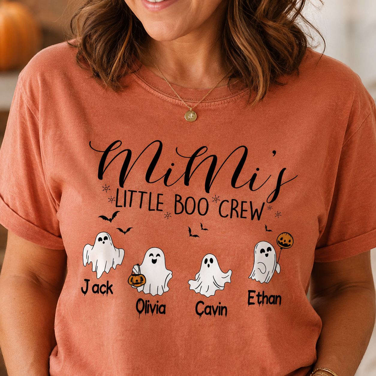 Custom Halloween Grandma Shirt, Grandma Boo Crew Shirt, Grandma's Bootiful Crew Shirt