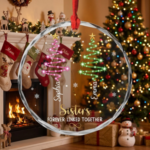 Brothers & Sisters Forever Linked Together Glass Ornament - Personalized Christmas Gifts