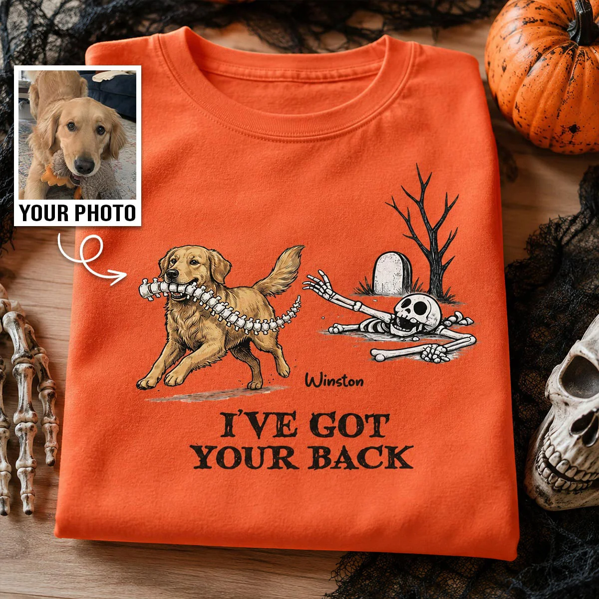 I've Got Your Back Custom Photo Dog Stealing Backbone - Personalized Shirt