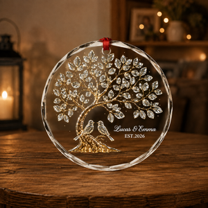 Tree of Love Glass Ornament - Personalized Couple Gifts