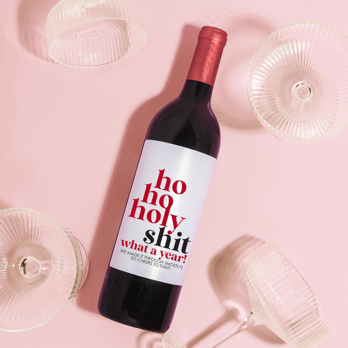 Christmas Wine Label Gift, Holiday Hostess Christmas Decor, Funny Christmas Party Wine Label, Christmas Gift for Mom, White Elephant Label