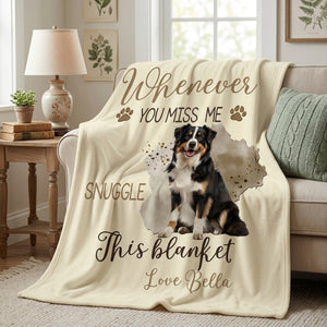 Whenever You Miss Me Snuggle This Blanket - Personalized Memorial Keepsake Blanket