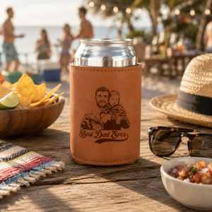 Custom Photo Dad Can Cooler, Best Dad Ever Can Cooler, Custom Cooler Gift For Husband, Gift for Papa Grandpa, Dad Birthday Gifts from Kids
