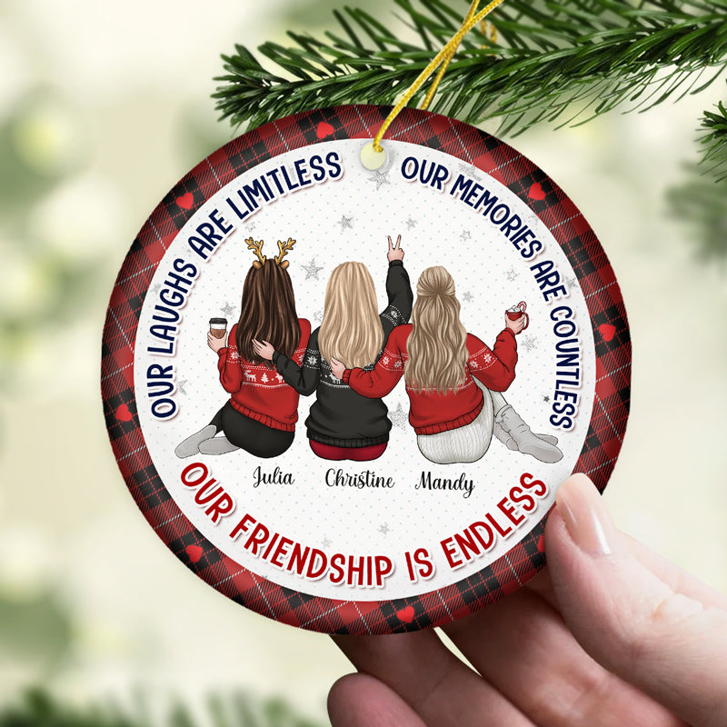 Our Friendship Is Endless - Personalized Ornament - Christmas Gift For Sisters, Friends, Besties
