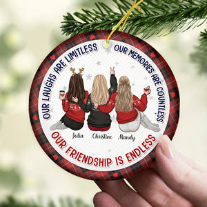 Our Friendship Is Endless - Personalized Ornament - Christmas Gift For Sisters, Friends, Besties