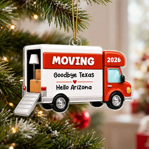 Moving Van New Home - Personalized Acrylic Ornament - 1st Home 1st Apartment Keepsake