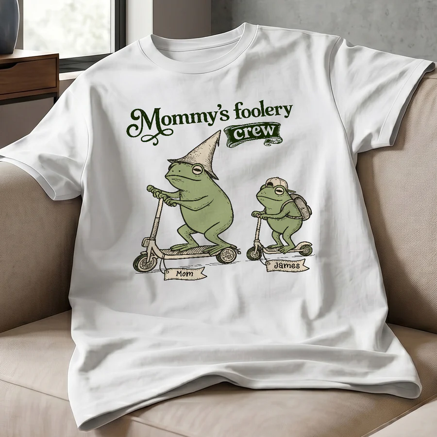 Off To Commit Dad Foolery Cottagecore Frog Dad Mom & Kids - Personalized Shirt