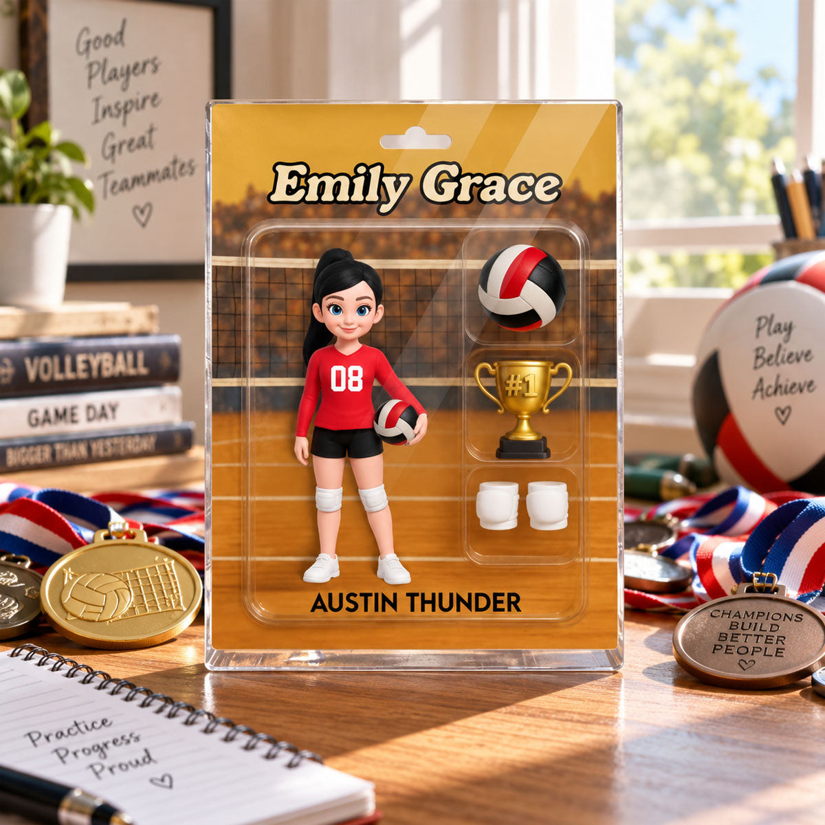 Proud Volleyball Player - Personalized Acrylic Block Plaque - Unique Christmas Gift For Volleyball Players, Granddaughter, Daughter