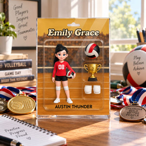 Proud Volleyball Player - Personalized Acrylic Block Plaque - Unique Christmas Gift For Volleyball Players, Granddaughter, Daughter
