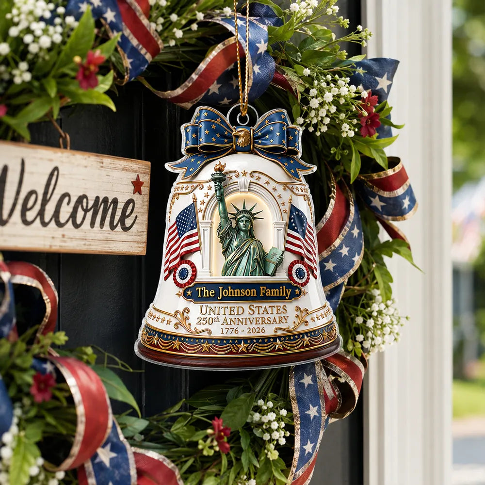 250th Anniversary of Americana - Personalized Acrylic Ornament - Patriotic Christmas in July Decor