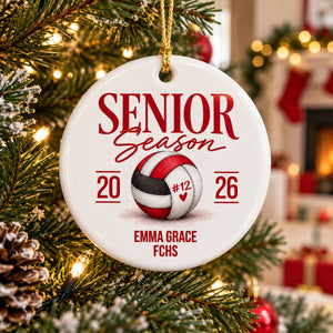 Senior Volleyball - Personalized Ceramic Ornament