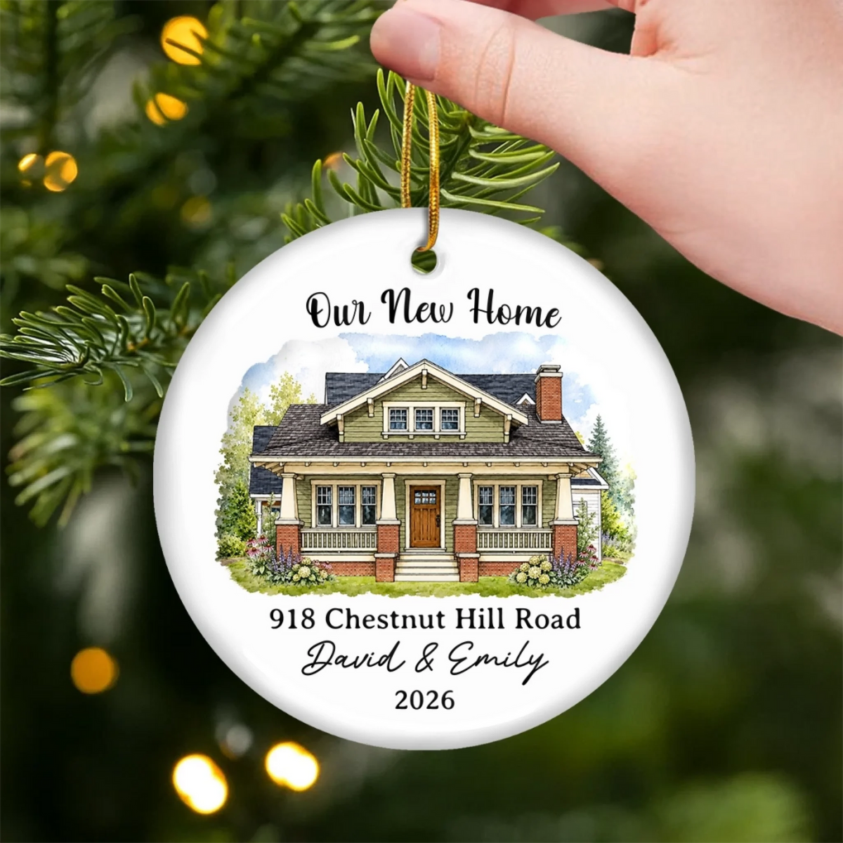 Our New Home - Custom Photo New Home Ceramic Ornament - Personalized Anniversary Christmas Wedding Gifts For Husband And Wife, Him And Her
