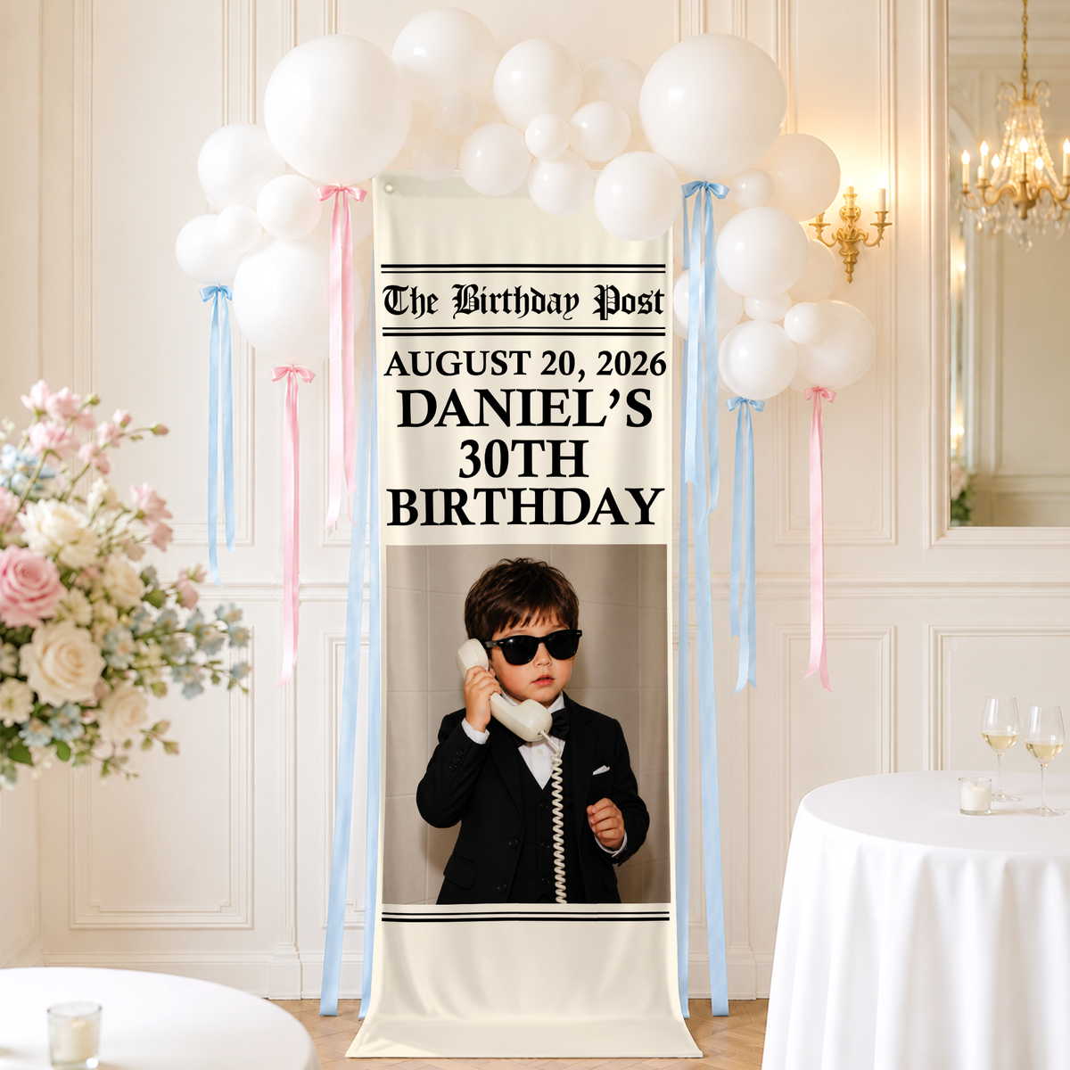The Birthday Post Photo Fabric Sign - Custom Birthday Gifts