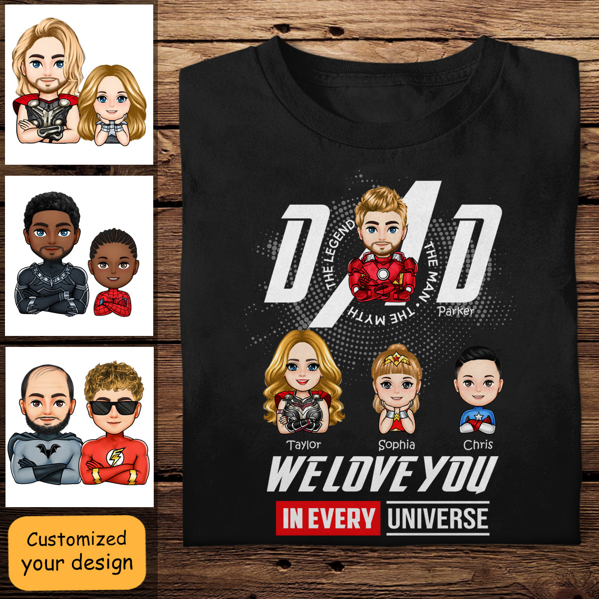 Dad I Love You In Every Universe - Personalized Apparel - Gift For Father, Dad, Father's Day