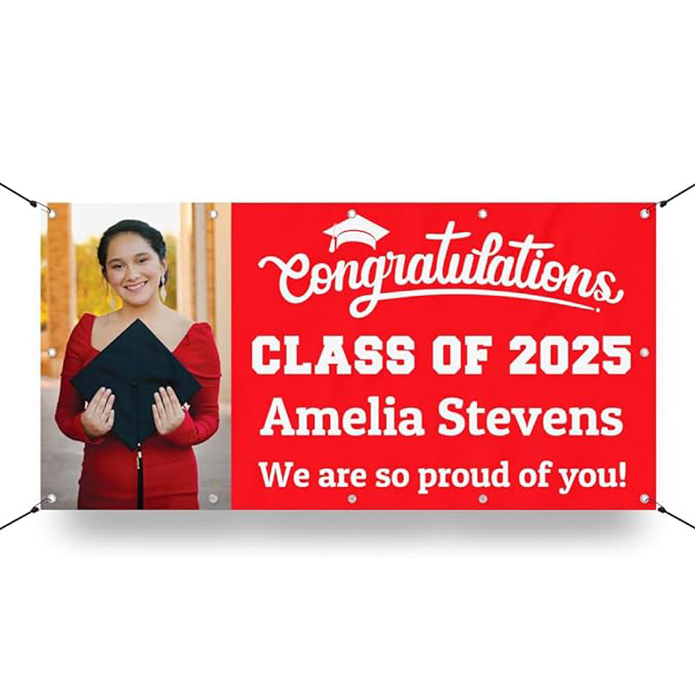 Personalized Graduation Photo Banner Sign Graduation Party Decorations - Congrats Grad Banner - Graduation Decorations Class of 2025,Graduation Party Favors Supplies Yard Sign