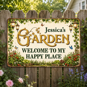 Welcome To My Happy Place - Personalized Metal Sign