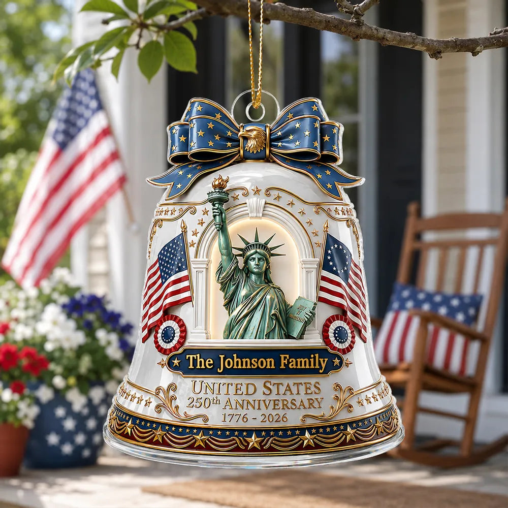 250th Anniversary of Americana - Personalized Acrylic Ornament - Patriotic Christmas in July Decor