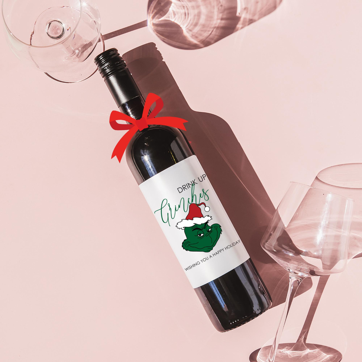 Christmas Wine Label Gift, Holiday Hostess Christmas Decor, Funny Christmas Party Wine Label, Christmas Gift for Mom, White Elephant Label