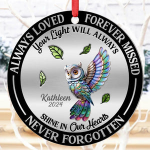 Memorial Always Loved Never Forgotten Gemstone Effect - Personalized Metal Ornament