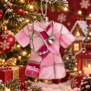 Sea Glass Nurse Scrub - Personalized 3D Ornament