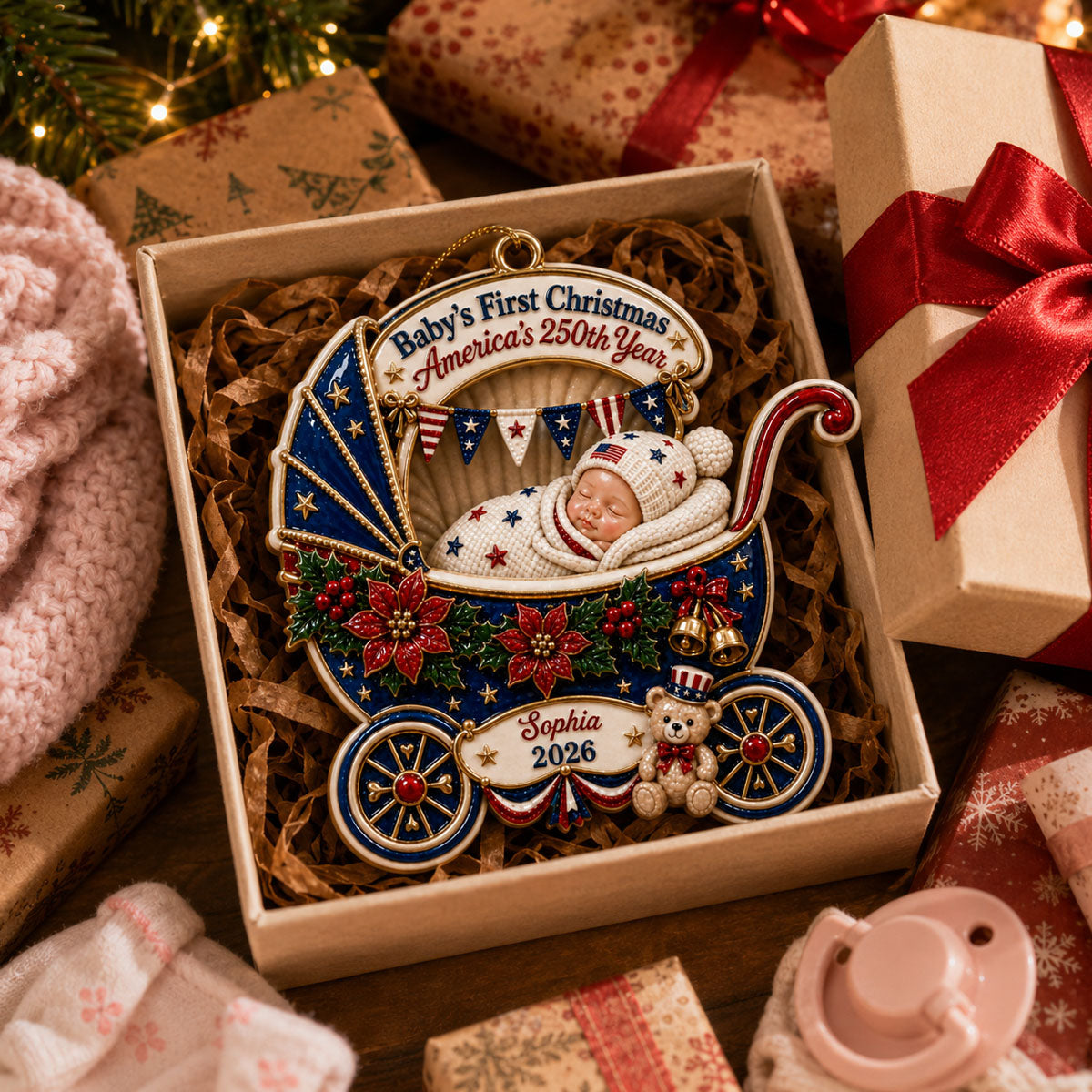 250th Anniversary Christmas  - Real 3D Raised Ornament