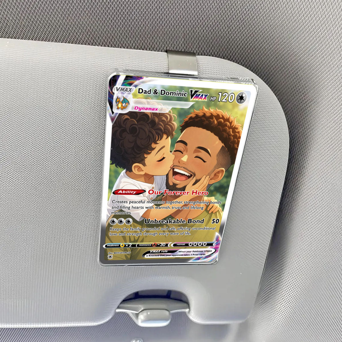 Custom PKM-Inspired Father's Day Keepsake - Car Visor Clip
