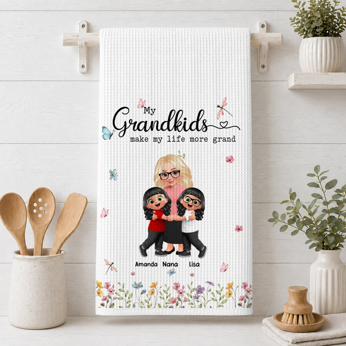 Make Life More Grand With Lovely Kids - Personalized Custom Kitchen Towel