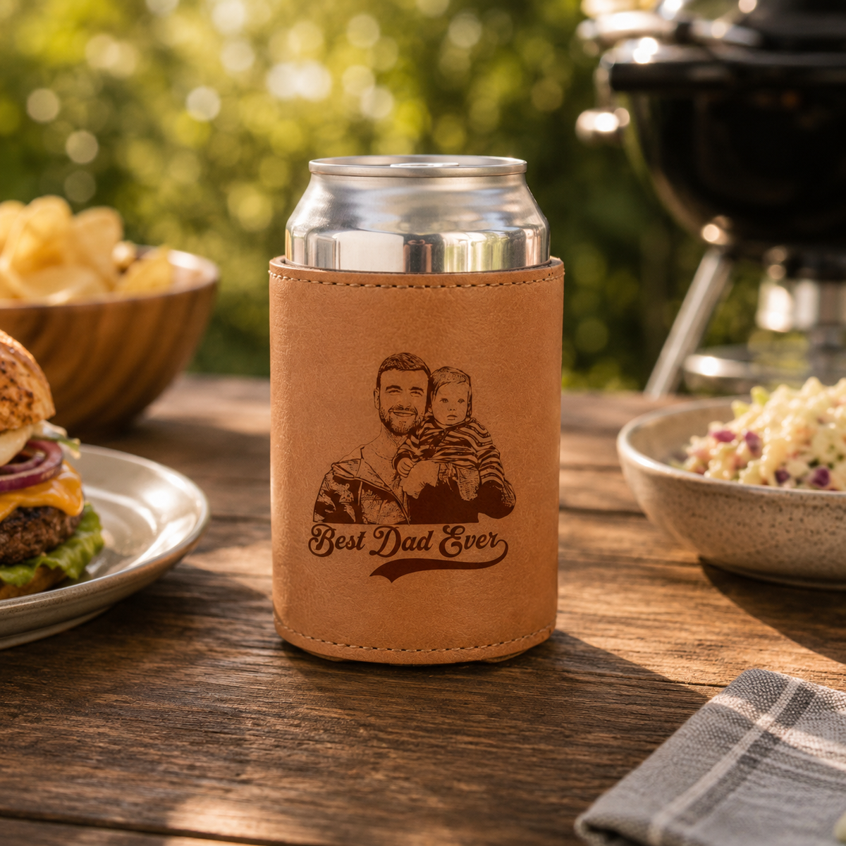 Custom Photo Dad Can Cooler, Best Dad Ever Can Cooler, Custom Cooler Gift For Husband, Gift for Papa Grandpa, Dad Birthday Gifts from Kids