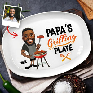 Custom Photo Daddy's Grilling Plate - Personalized Plate