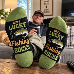 Personalized Crew Socks – Gift for Fishing Lovers – Hooked For Life