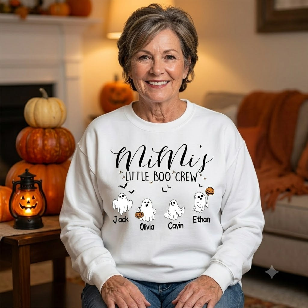 Custom Halloween Grandma Shirt, Grandma Boo Crew Shirt, Grandma's Bootiful Crew Shirt