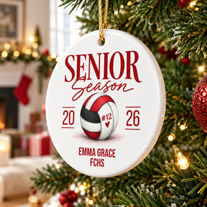 Senior Volleyball - Personalized Ceramic Ornament