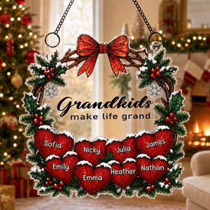 Grandma Little Snow - Personalized Suncatcher - Christmas Decoration