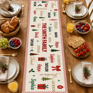 Family Name Christmas - Personalized Table Runner