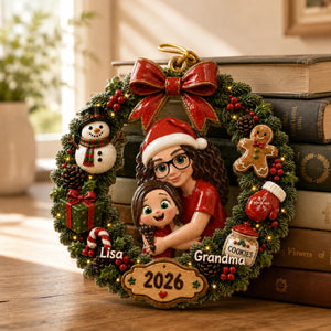 Trending Cute Grandma Grandkid - Real 3D Raised Ornament