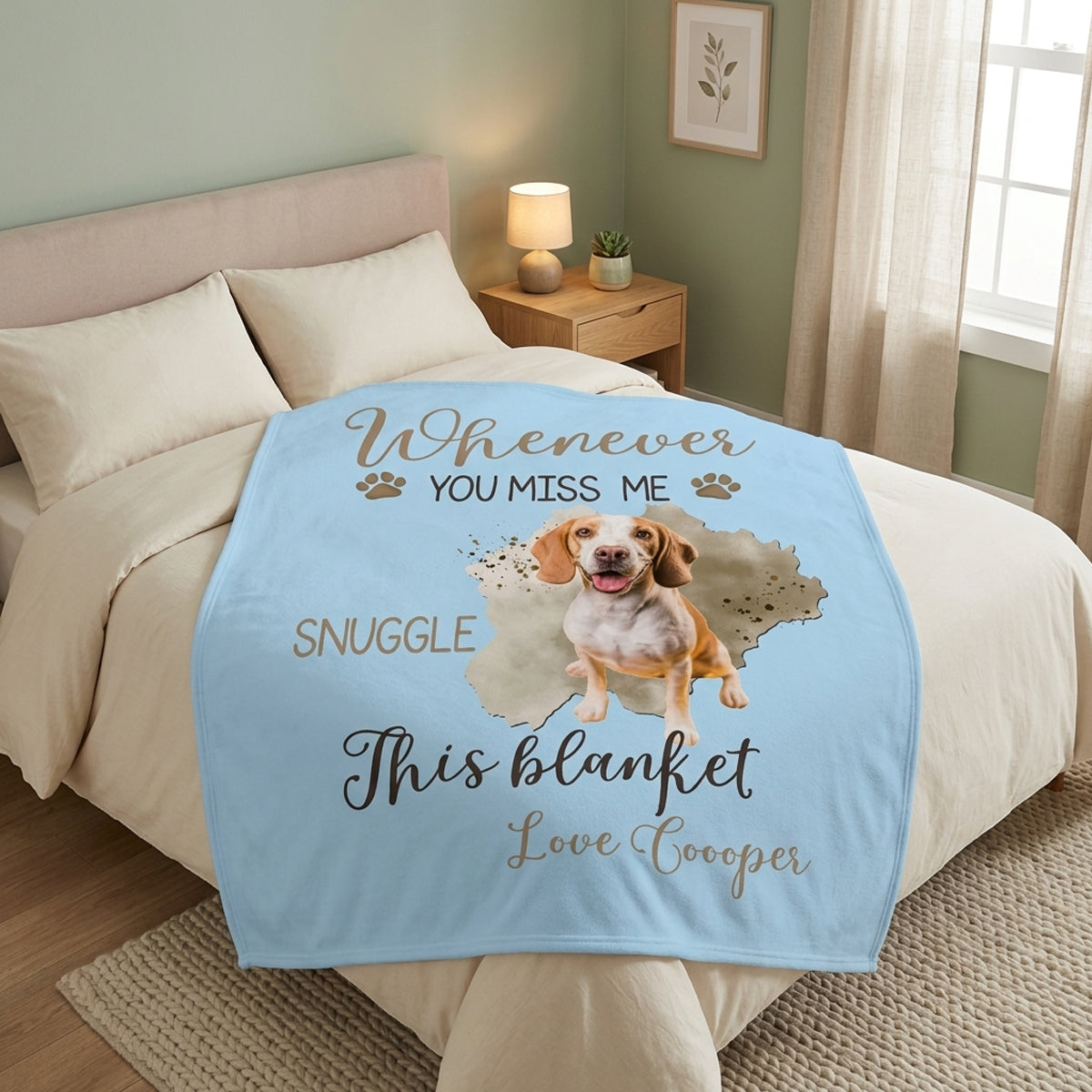 Whenever You Miss Me Snuggle This Blanket - Personalized Memorial Keepsake Blanket