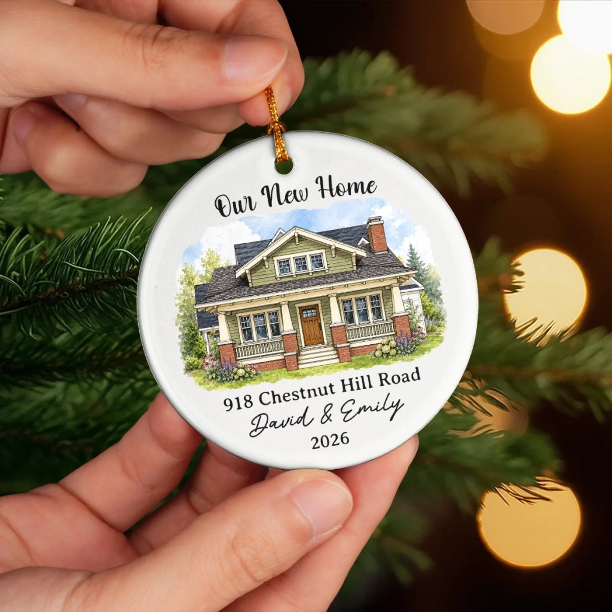 Our New Home - Custom Photo New Home Ceramic Ornament - Personalized Anniversary Christmas Wedding Gifts For Husband And Wife, Him And Her