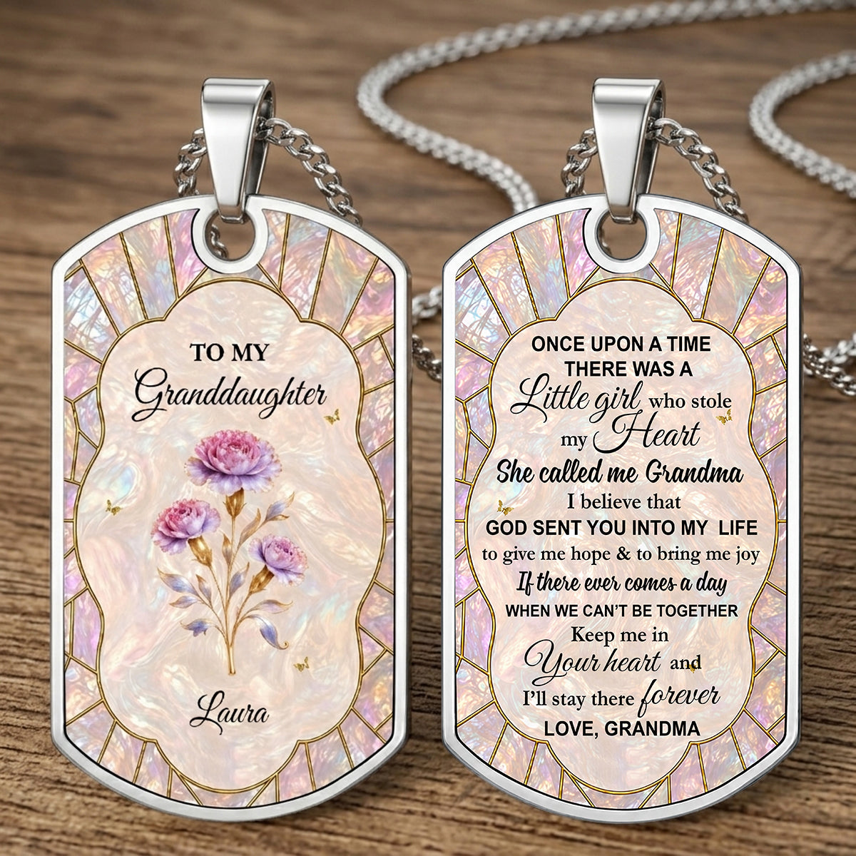 To My Granddaughter Personalized Keychain - Gift For Granddaughter and Birds lovers