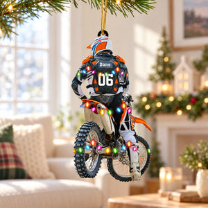 Personalized Motocross Dirt Bike Christmas Ornament - Gift for Motocross Racers