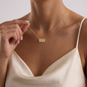 Angel Number Necklace, Good Luck Pendant, Custom Numerology Charm, Lucky Number Jewelry, Protection Gift Necklace