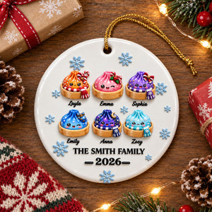Family Dumpling Christmas Squishy Dumpling Style - Real 3D Raised Ornament