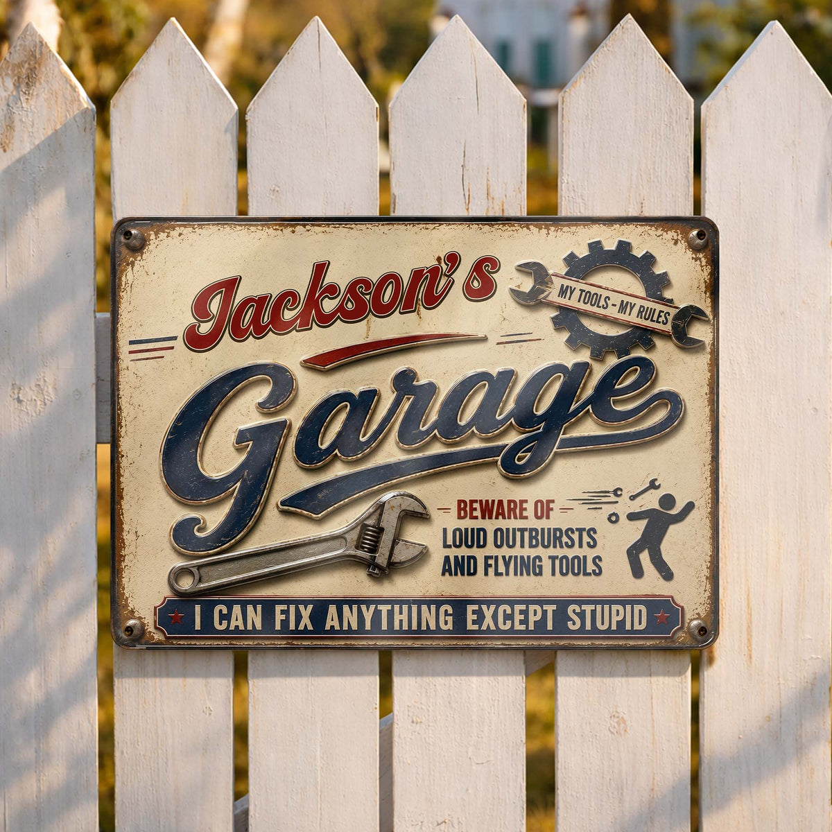 My Garage Metal Sign, Personalized Metal Sign, Gift For Dad and Mechanics