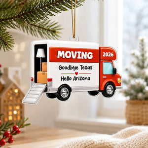 Moving Van New Home - Personalized Acrylic Ornament - 1st Home 1st Apartment Keepsake