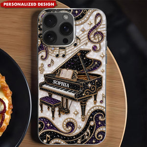 Grand Piano Music Note Phone Case -Personalized Gift For Pianists