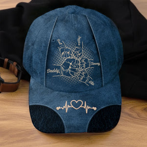 Custom Hat, All Over Print Classic Cap - Personalized Father's Day Gifts For Dad, Grandpa - Papa s Hand Holds The Whole Family
