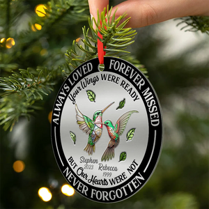 Memorial Always Loved Never Forgotten Gemstone Effect - Personalized Metal Ornament