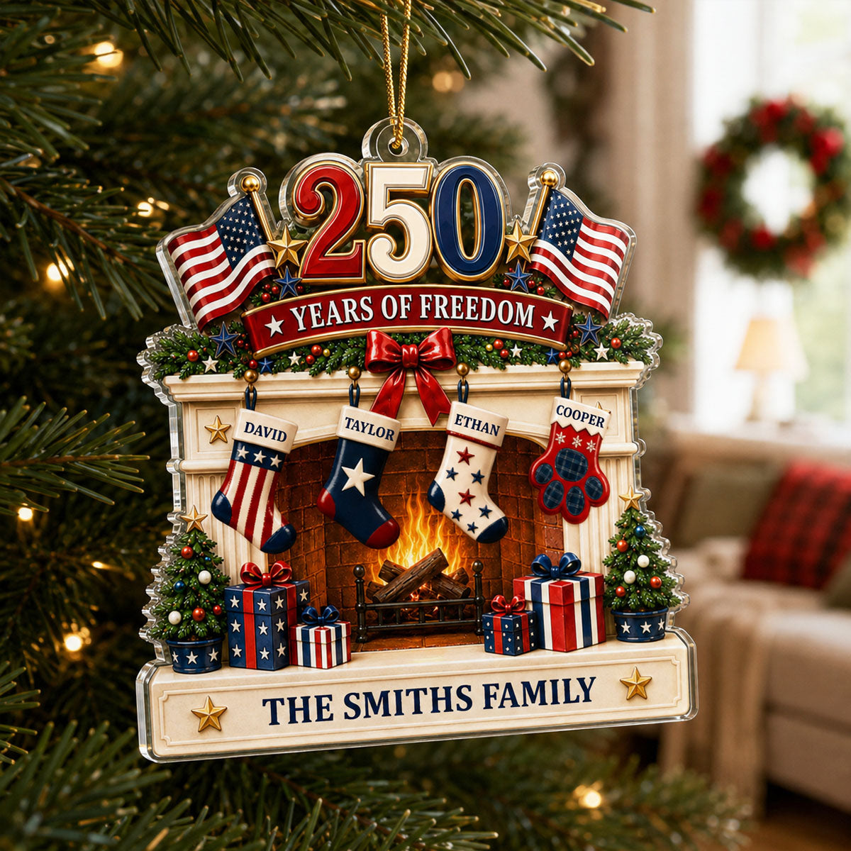 Christmas Love Anchored In Heritage And Pride - Personalized Custom Shaped Acrylic Ornament
