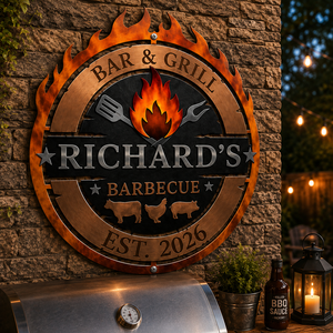 Smoke House & Grill - Personalized Metal Sign
