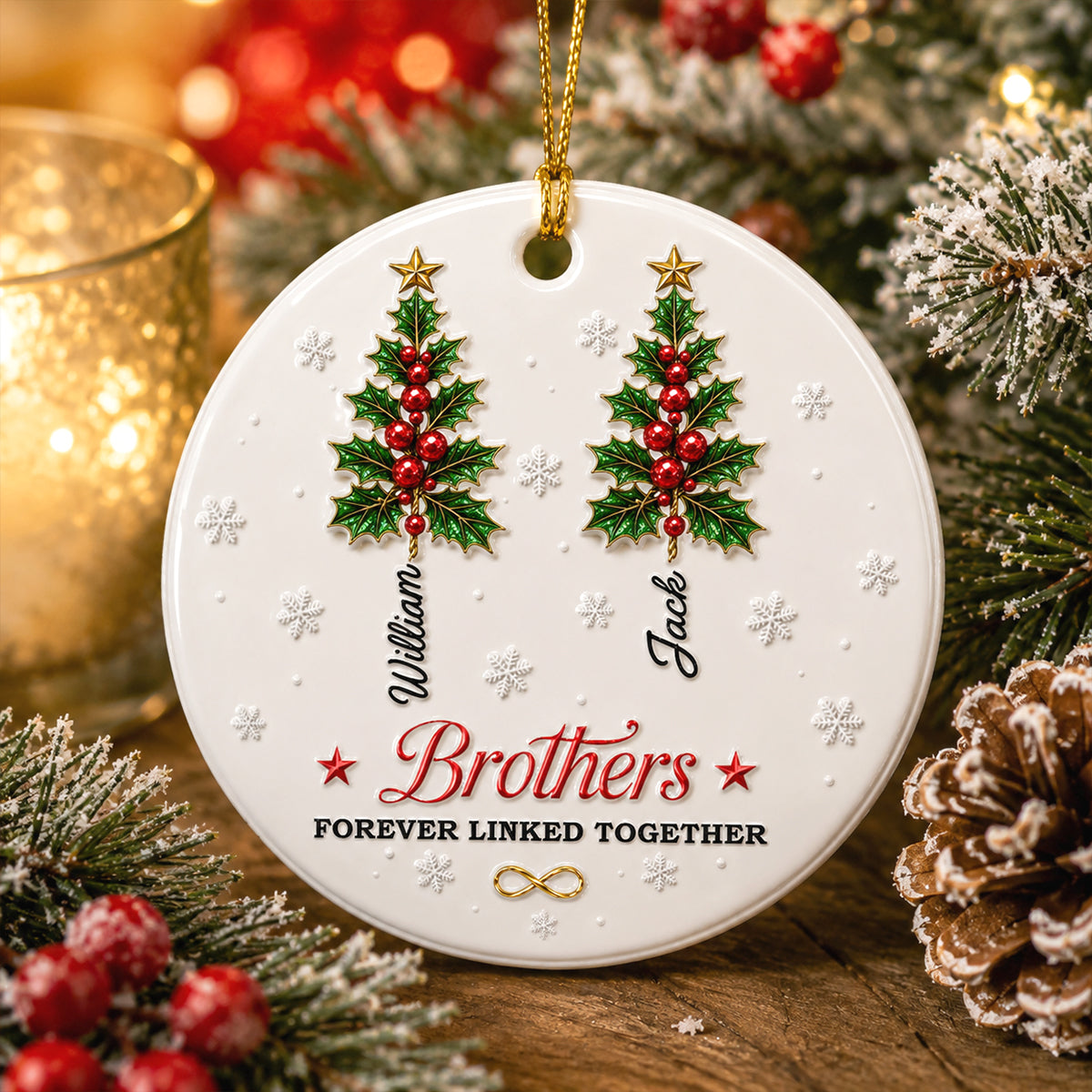 Christmas Tree Ornament United In Pure Love - Real 3D Raised Ornament